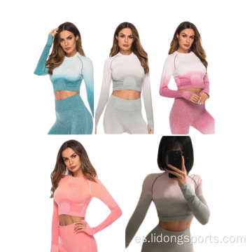 Venta caliente Mujeres Ropa de yoga de manga larga